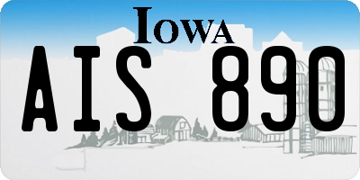 IA license plate AIS890