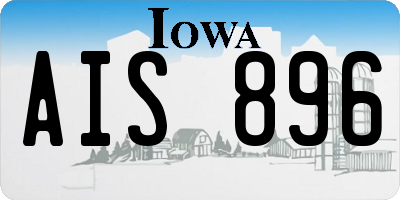 IA license plate AIS896