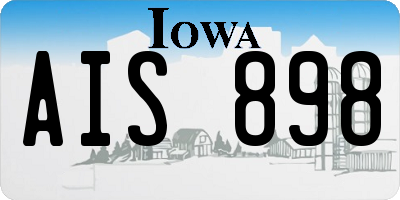 IA license plate AIS898