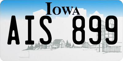 IA license plate AIS899