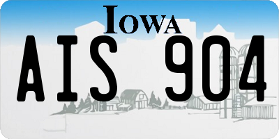 IA license plate AIS904