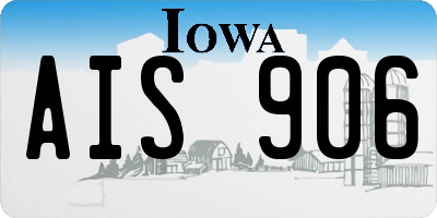 IA license plate AIS906