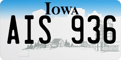 IA license plate AIS936