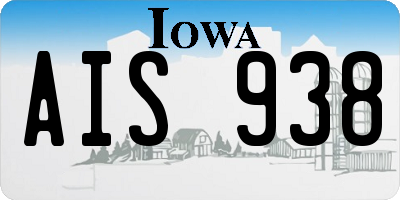 IA license plate AIS938