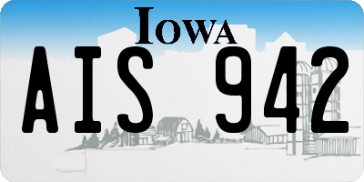 IA license plate AIS942