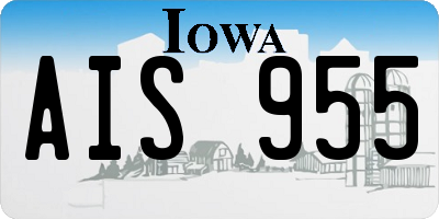 IA license plate AIS955