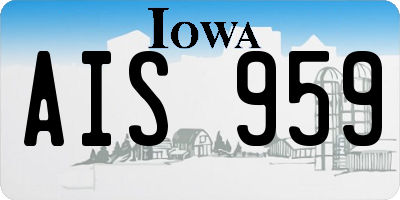 IA license plate AIS959