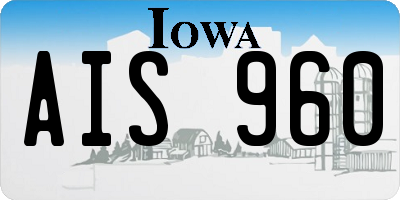 IA license plate AIS960