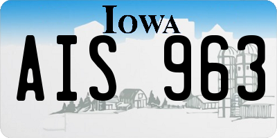 IA license plate AIS963