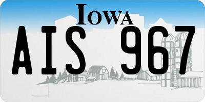 IA license plate AIS967