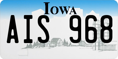 IA license plate AIS968