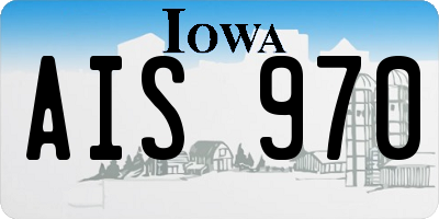 IA license plate AIS970