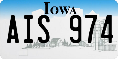 IA license plate AIS974