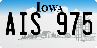 IA license plate AIS975
