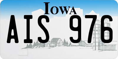 IA license plate AIS976