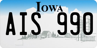 IA license plate AIS990
