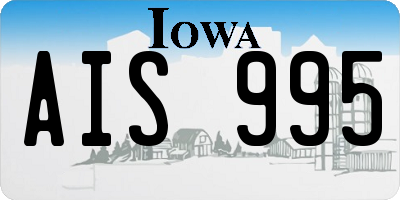 IA license plate AIS995