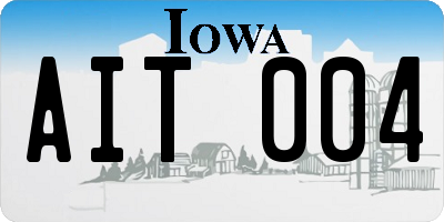 IA license plate AIT004