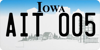 IA license plate AIT005