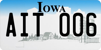 IA license plate AIT006