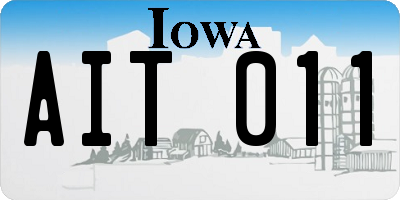IA license plate AIT011