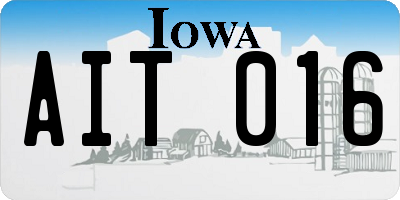 IA license plate AIT016
