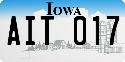 IA license plate AIT017
