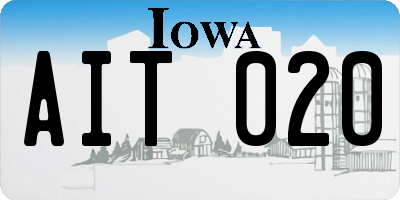 IA license plate AIT020