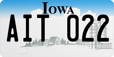 IA license plate AIT022