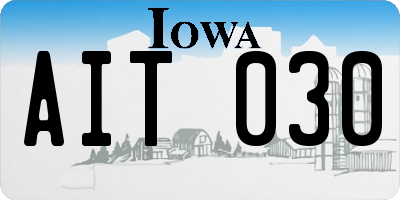 IA license plate AIT030
