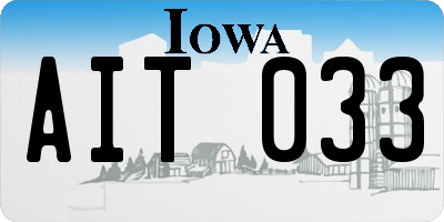 IA license plate AIT033