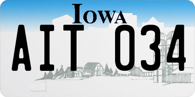 IA license plate AIT034