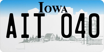 IA license plate AIT040