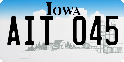 IA license plate AIT045