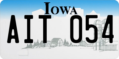 IA license plate AIT054