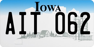 IA license plate AIT062