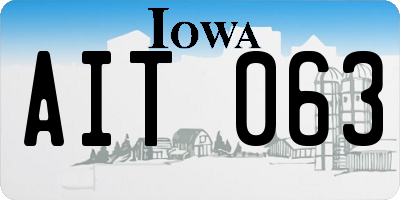 IA license plate AIT063