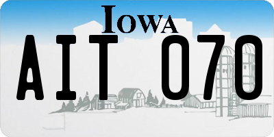 IA license plate AIT070