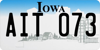 IA license plate AIT073