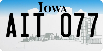 IA license plate AIT077