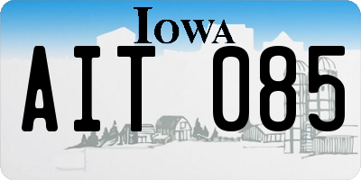 IA license plate AIT085