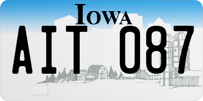 IA license plate AIT087