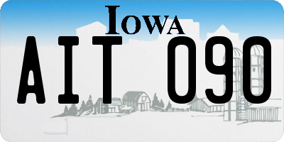 IA license plate AIT090
