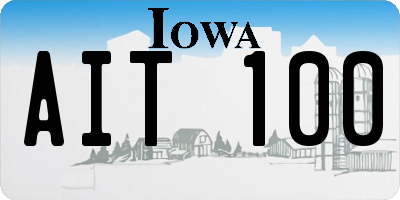 IA license plate AIT100