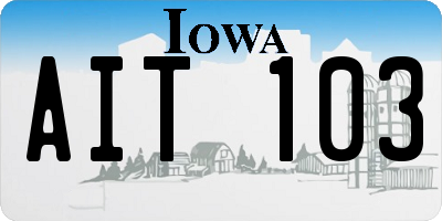 IA license plate AIT103