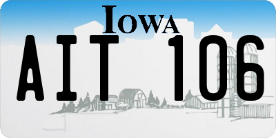 IA license plate AIT106