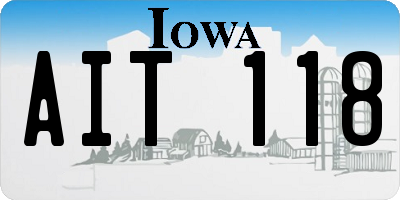 IA license plate AIT118