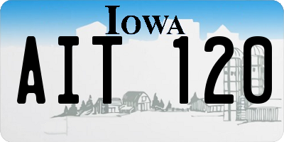 IA license plate AIT120