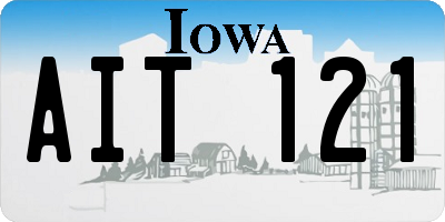 IA license plate AIT121
