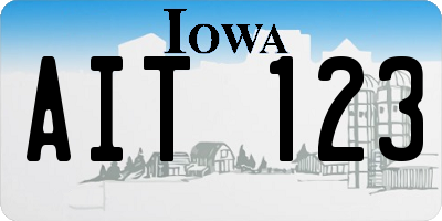 IA license plate AIT123